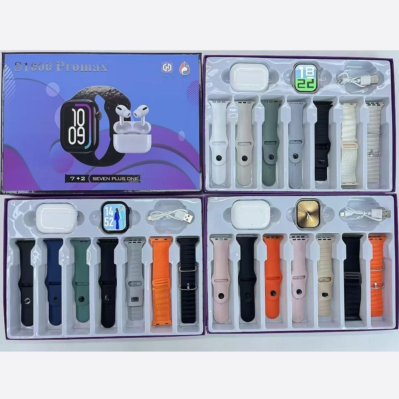 ساعت هوشمند Pro Max S1000 با ۷ بند و ایرپاد بلوتوثی